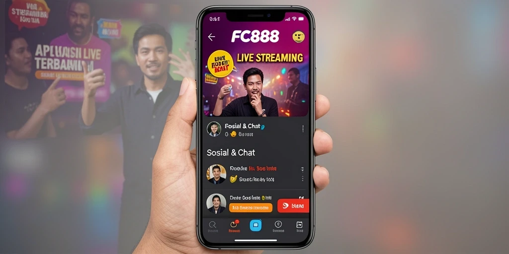 Tampilan antarmuka pengguna FC888 yang menarik saat live streaming.