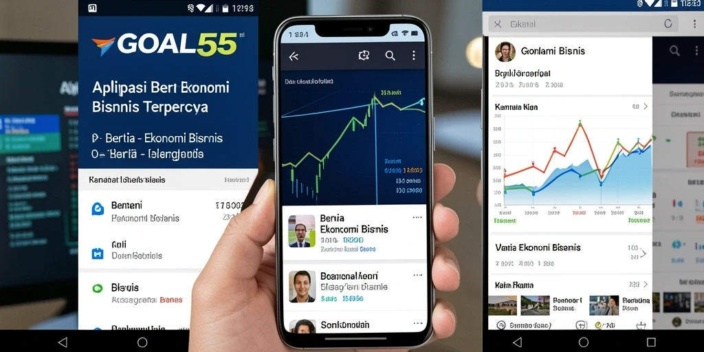 Antarmuka aplikasi GOAL55 yang informatif dan berfokus pada berita ekonomi.
