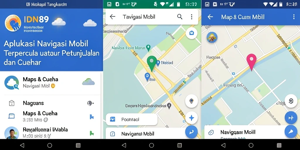 Antarmuka IDN89 menunjukkan peta dan rute dengan jelas untuk navigasi yang mudah.