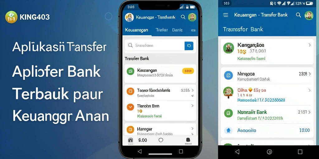Tampilan antarmuka sederhana dan menarik dari KING403 untuk transaksi bank.