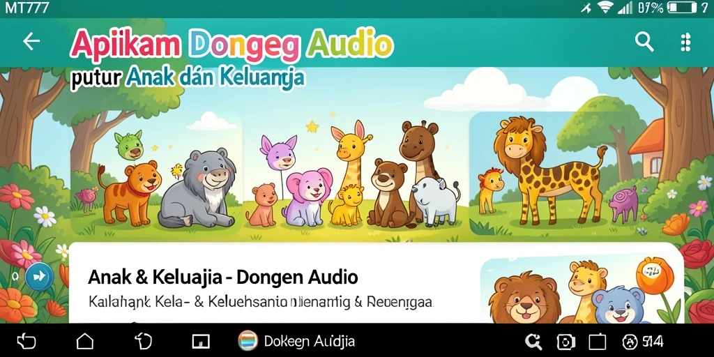 Antarmuka aplikasi MT777 yang menarik untuk anak-anak.