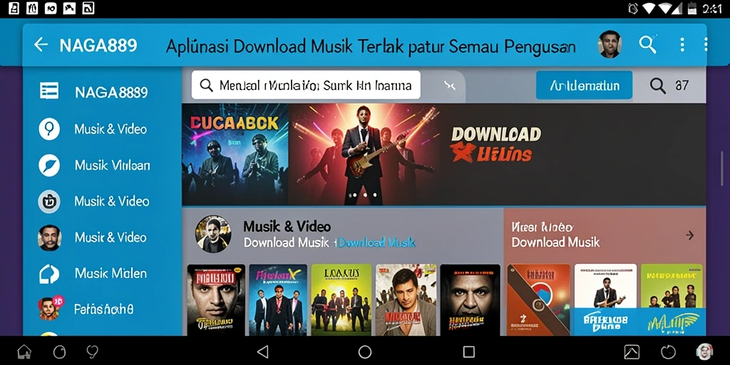 Antarmuka NAGA889 yang menarik dan mudah digunakan untuk Download Musik.
