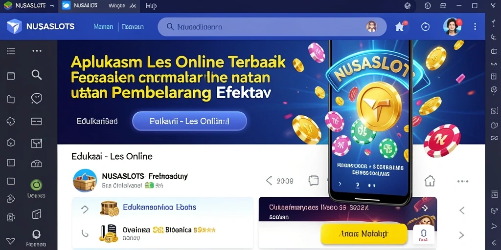 Antarmuka intuitif aplikasi NUSASLOTS untuk belajar Les Online.