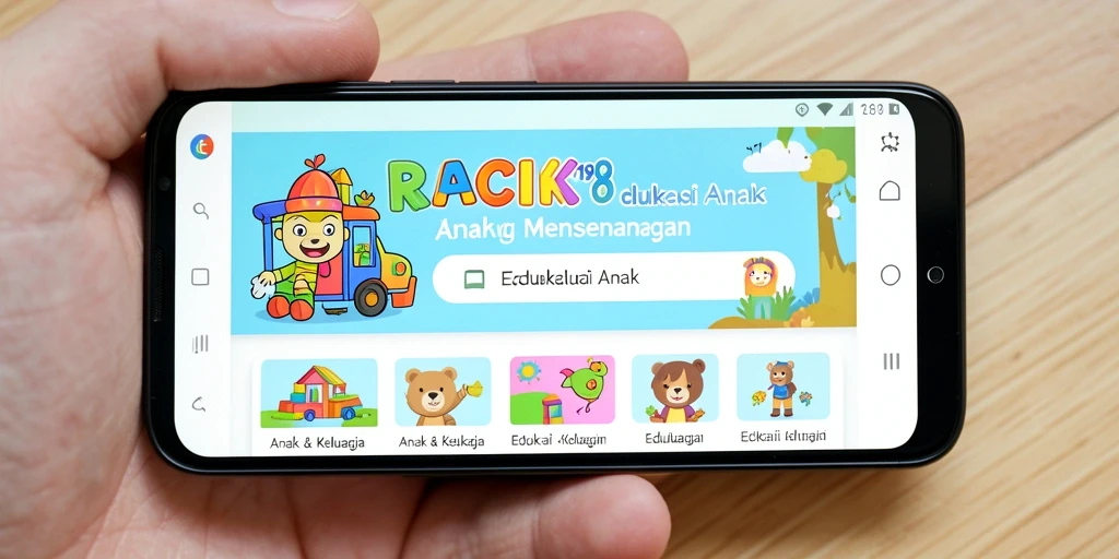Antarmuka aplikasi RACIK198 yang ceria dan interaktif.