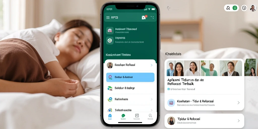 Antarmuka aplikasi RP55 yang mendukung tidur dan relaksasi.