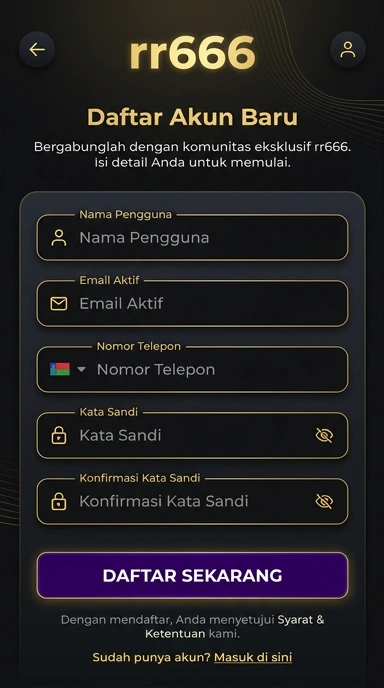 Daftar Akun Baru rr666 untuk Pengguna Android